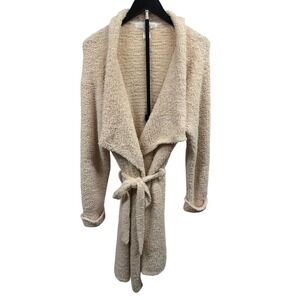 Arlotta Studio Women's Medium‎ Cream Luxurious Plush Textured Knit Robe